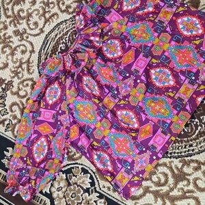 Groovy Polyester Blouse With Ruffle Collar And Balloon Sleeves 70s 60s Retro